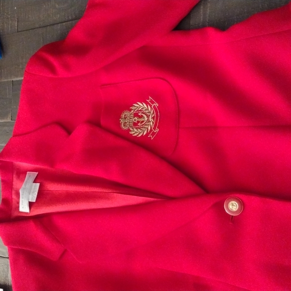 VINTAGE RED LIZ CLAIBORNE SZ 2 Petite CLASSIC SAILOR SUIT JACKET ... - Picture 4 of 13